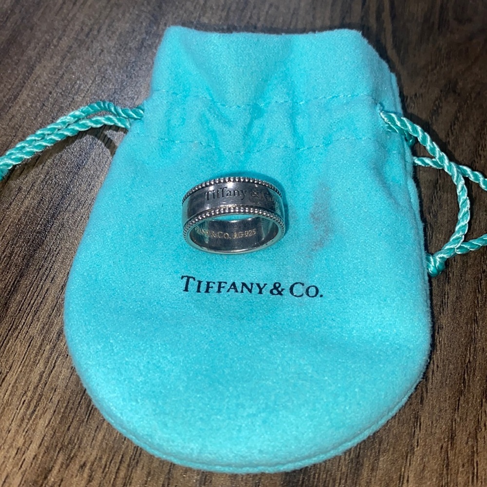 Tiffany & Co. Sterling Silver Beaded Band ring
